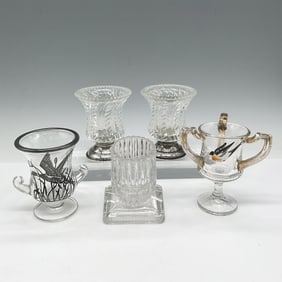 5pc Embossed & Designed Glass Toothpick & Cigarette Holders
