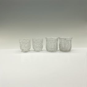 4pc Early Pattern Glass Toothpick Holders