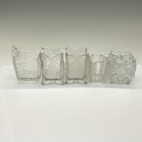 5pc Pattern Glass Toothpick Holders