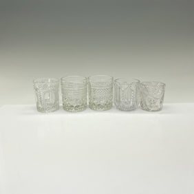 5pc Pattern Glass Toothpick Holders
