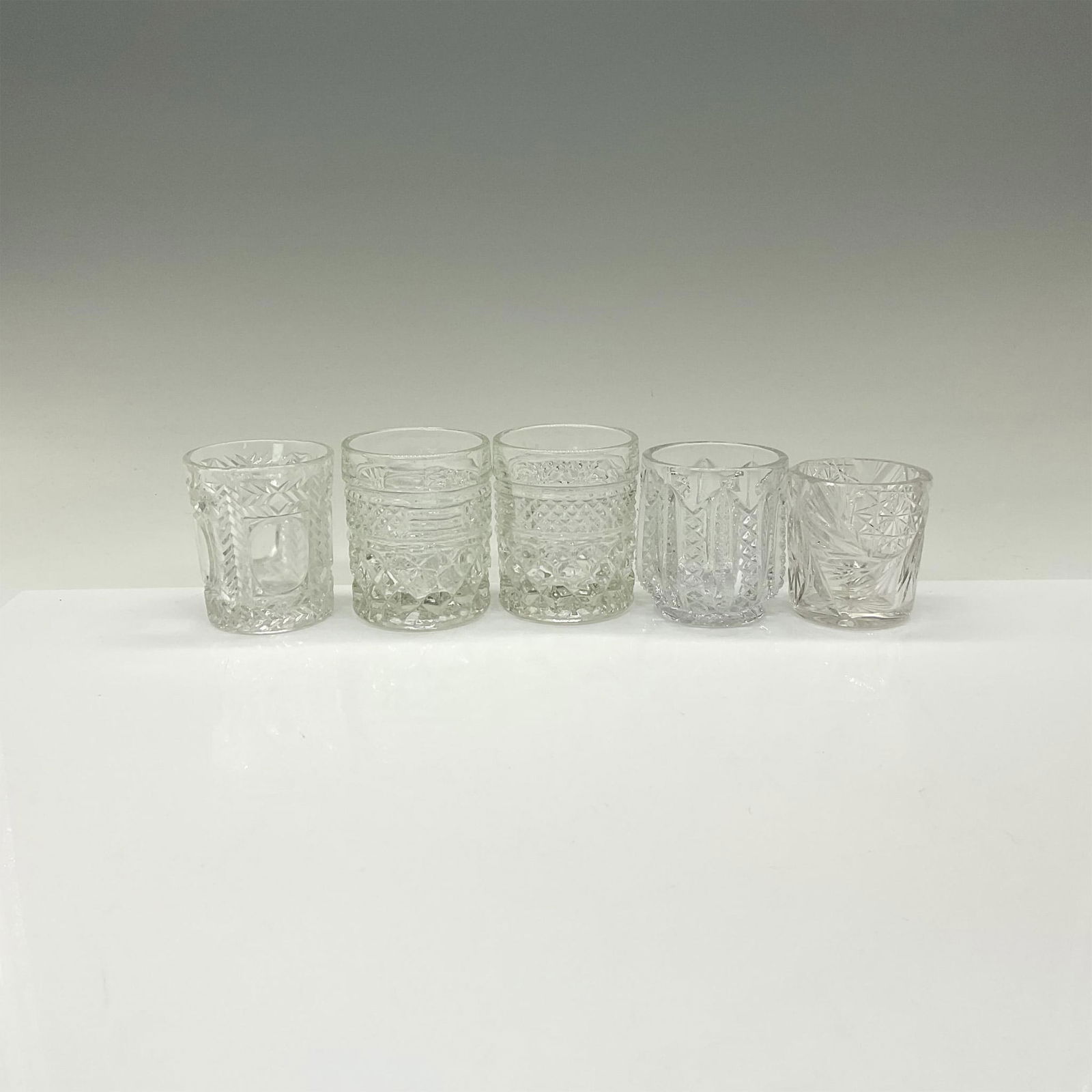 5pc Pattern Glass Toothpick Holders (1 of 3)