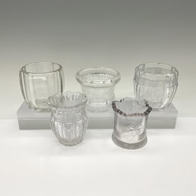 5pc Pattern Glass Large Toothpick Holders