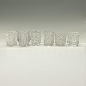 6pc Early Pattern Glass Toothpick Holders