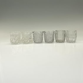 6pc Early Pattern Glass Toothpick Holders