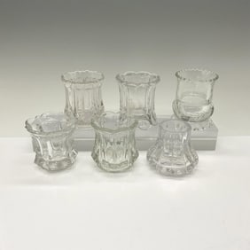 6pc Pattern Glass Toothpick Holders