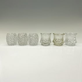 6pc Early Pattern Glass Toothpick Holders