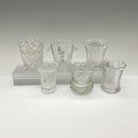 6pc Pattern Glass Toothpick Holders