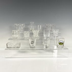 13pc Pattern Glass and Glass Assorted Toothpick Holders