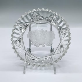Pekinese Dog Clear Glass Dish