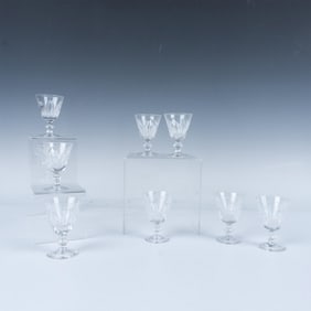 8pc Royal Leerdam Crystal Cordial Glasses, Gothic