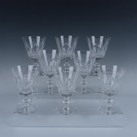 8pc Royal Leerdam Crystal Water Goblets, Gothic