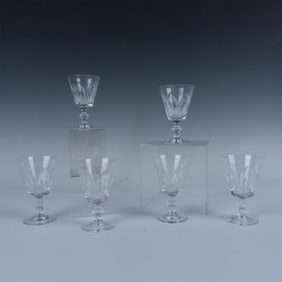 6pc Vintage Royal Leerdam Crystal Sherry Glasses, Gothic