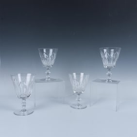 4pc Royal Leerdam Crystal Water Goblets, Gothic