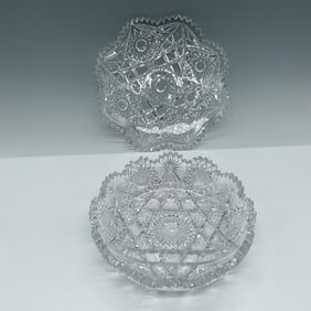2pc Vintage Crystal Pinwheel Candy Dishes