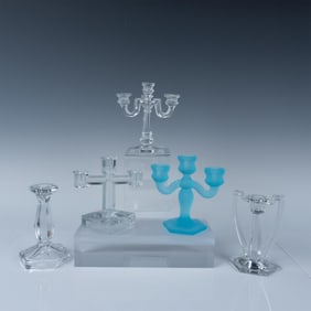 Vintage Glass Assorted Candle Holders