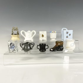 10pc Assorted Ceramic, Glass, Stone Art Toothpick Holders