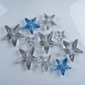 10pc Cambridge Glass Star Candle Holders