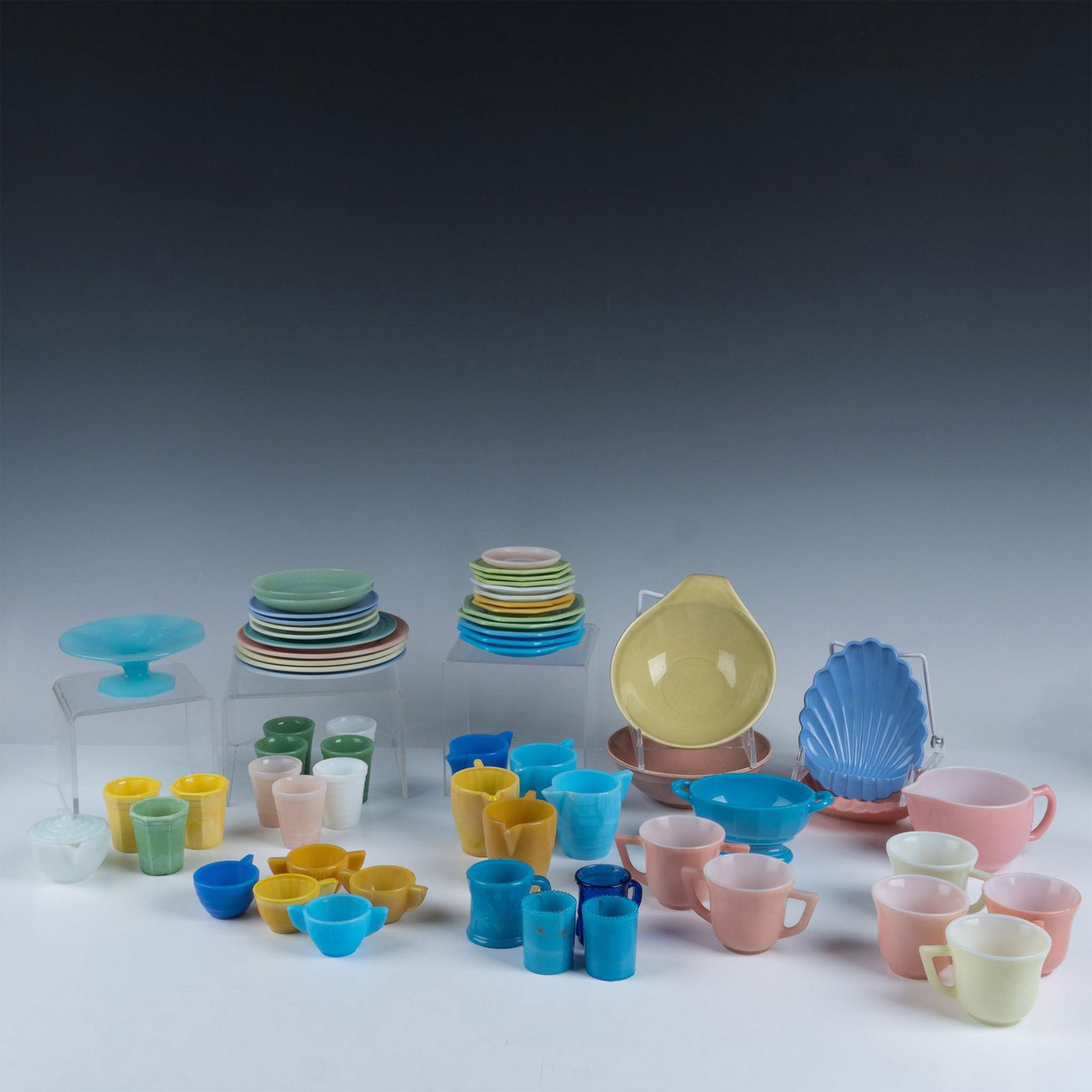 62pc Colorful Glass Children's Tableware (1 of 15)