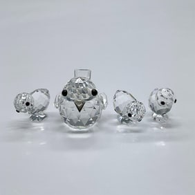 4pc Swarovski Crystal Figurines, Chicks Mini & Sparrow Mini