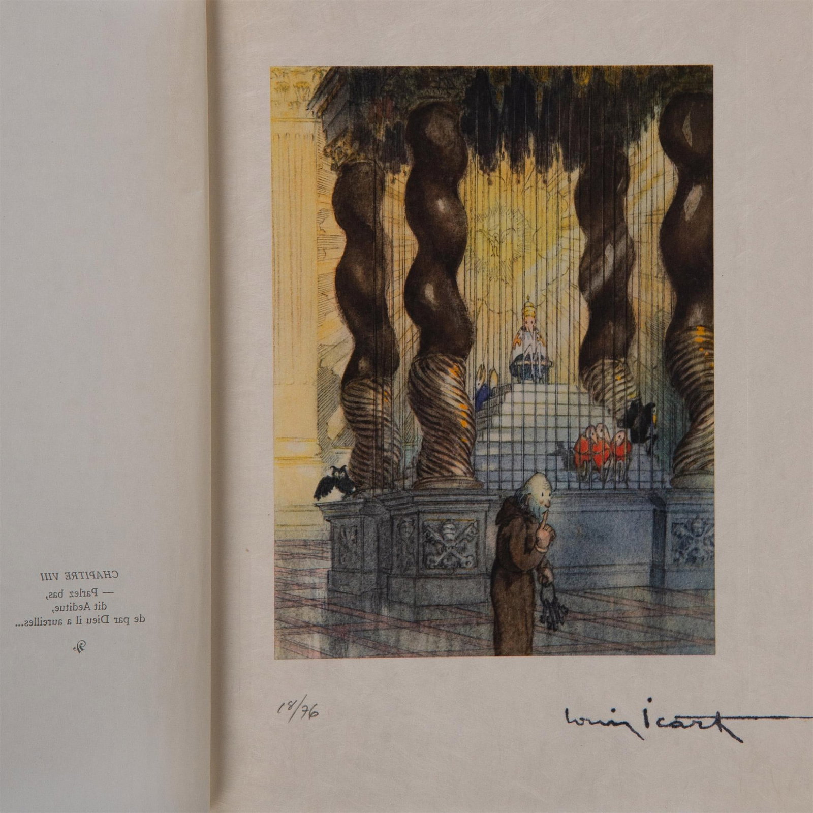 Louis Icart (Aft.) Color Lithograph on Paper Gargantua Suite: Color engraving after French Art Deco painter and illustrator Louis Icarts series of drawings for French writer Rabelais 16th century epic satire novel Gargantua et Pantagruel. The compositions were e