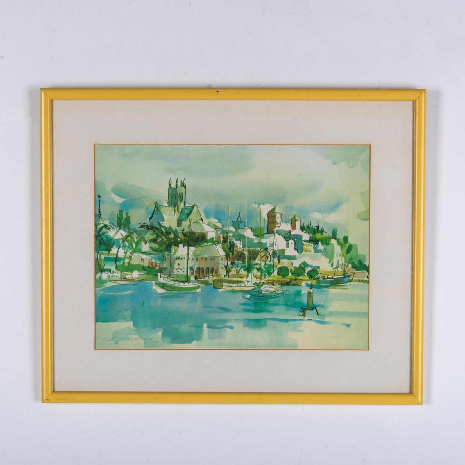 Cecile Johnson, Offset Watercolor on Paper, Seascape (1 of 6)