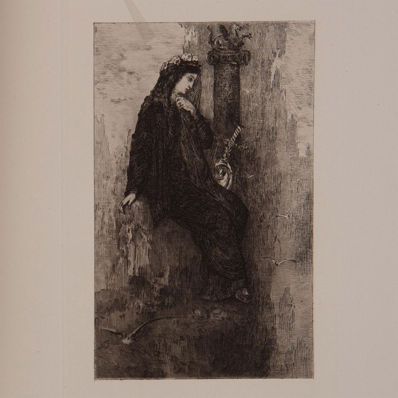 Gustave Moreau (Aft.) Original Etching on Wove Paper, Sapho (1 of 4)