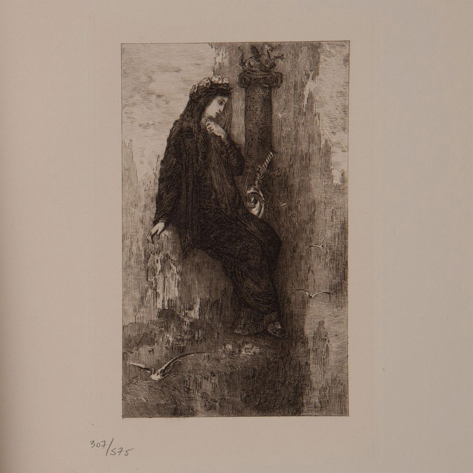 Gustave Moreau (Aft.) Original Etching on Wove Paper, Sapho (1 of 4)