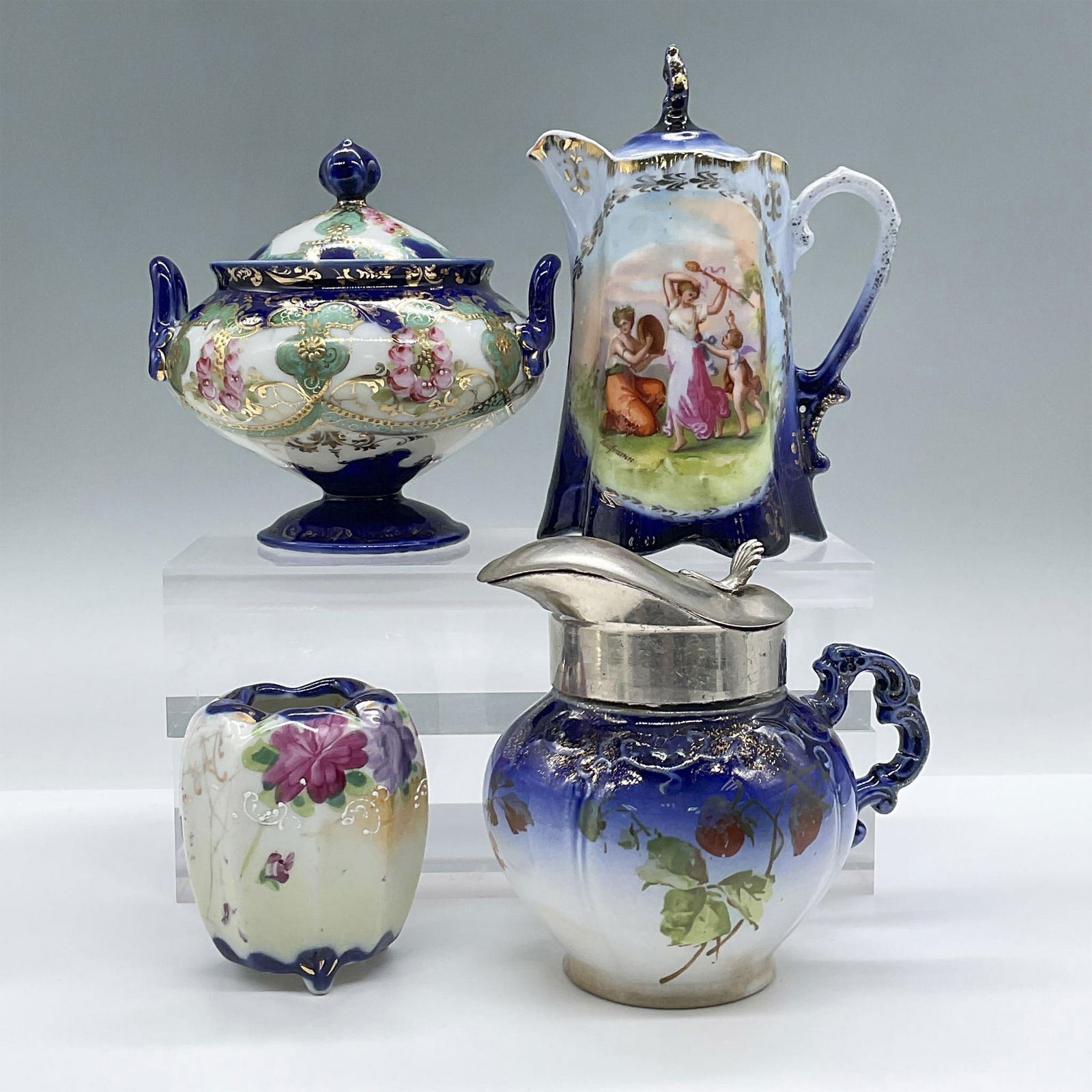 4pc Sugar Bowl, Toothpick Holder, Syrup Pitcher, Coffee Pot (1 of 3)