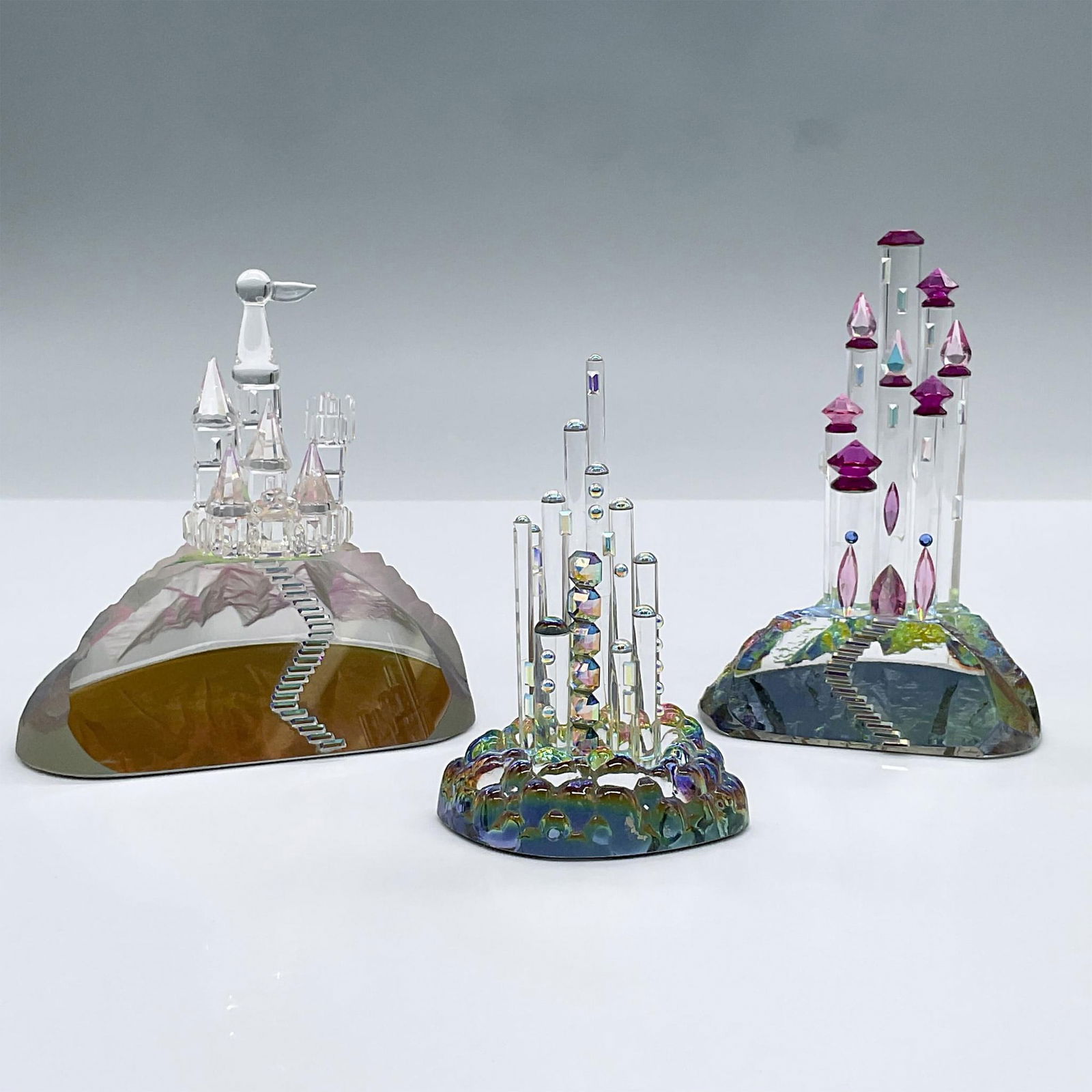 3pc Iridescent Crystal Castle Paperweights (1 of 3)
