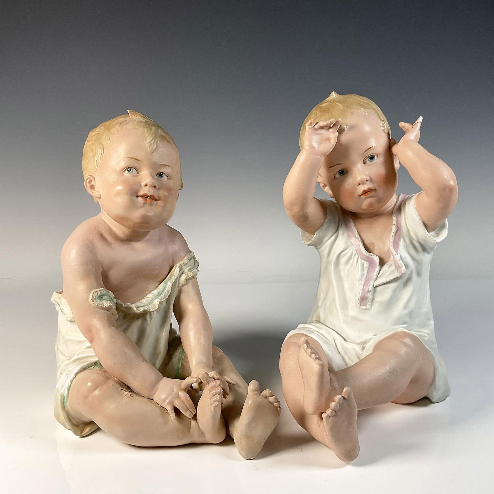 Antique Heubach Porcelain Piano Baby Figurines (1 of 4)