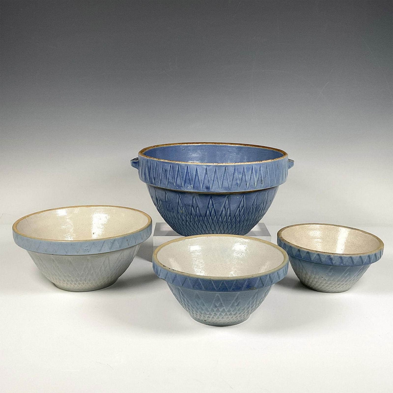 4pc Vintage Robinson Salt Glazed Stoneware Mixing Bowls (1 of 3)