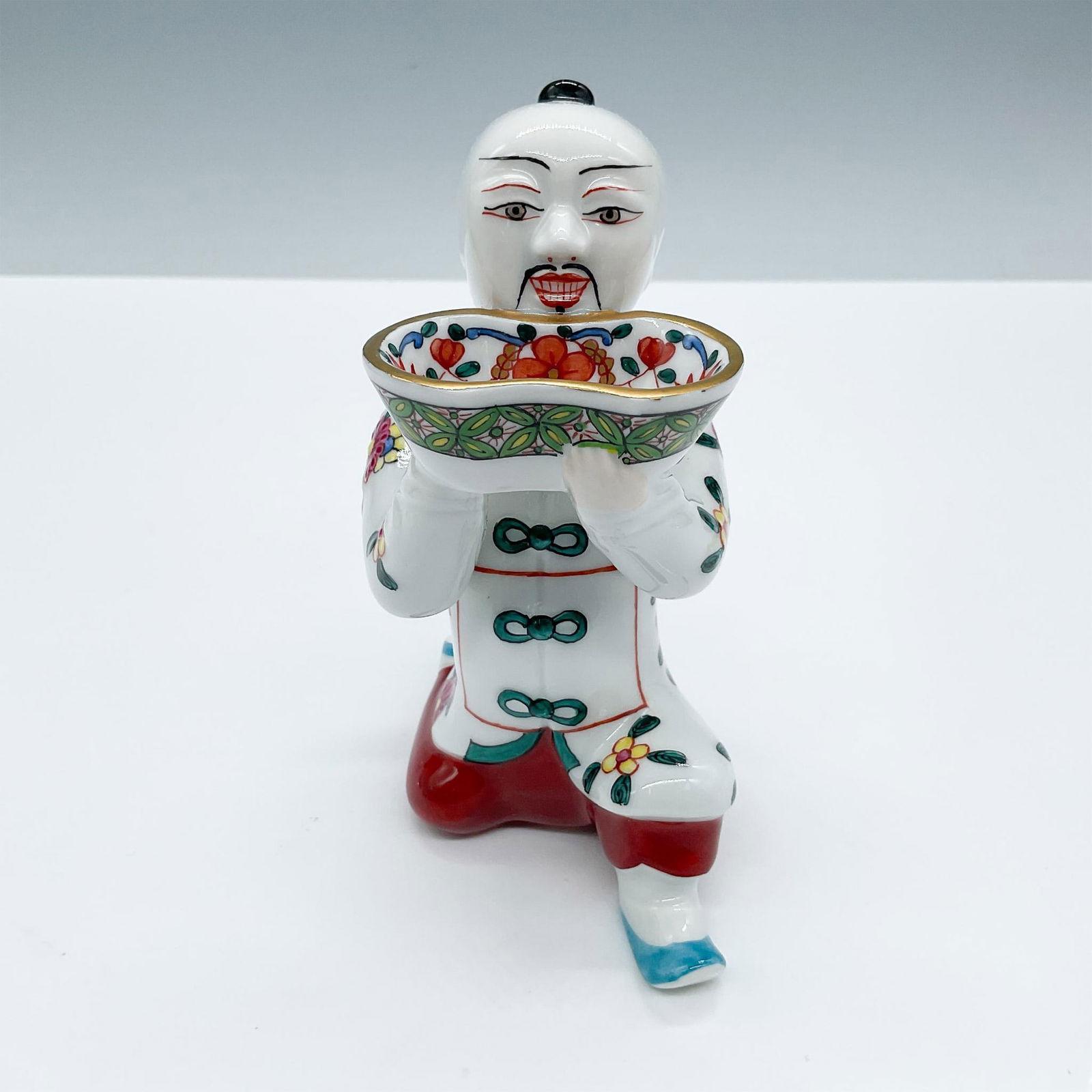 Herend Porcelain Figurine Salt Cellar, Chinese Man Kneeling (1 of 4)