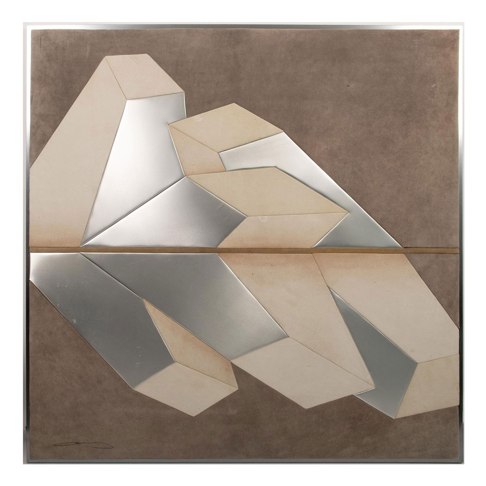 Large Original Hard-Edge Geometric Wall Panel, Signed (1 of 6)