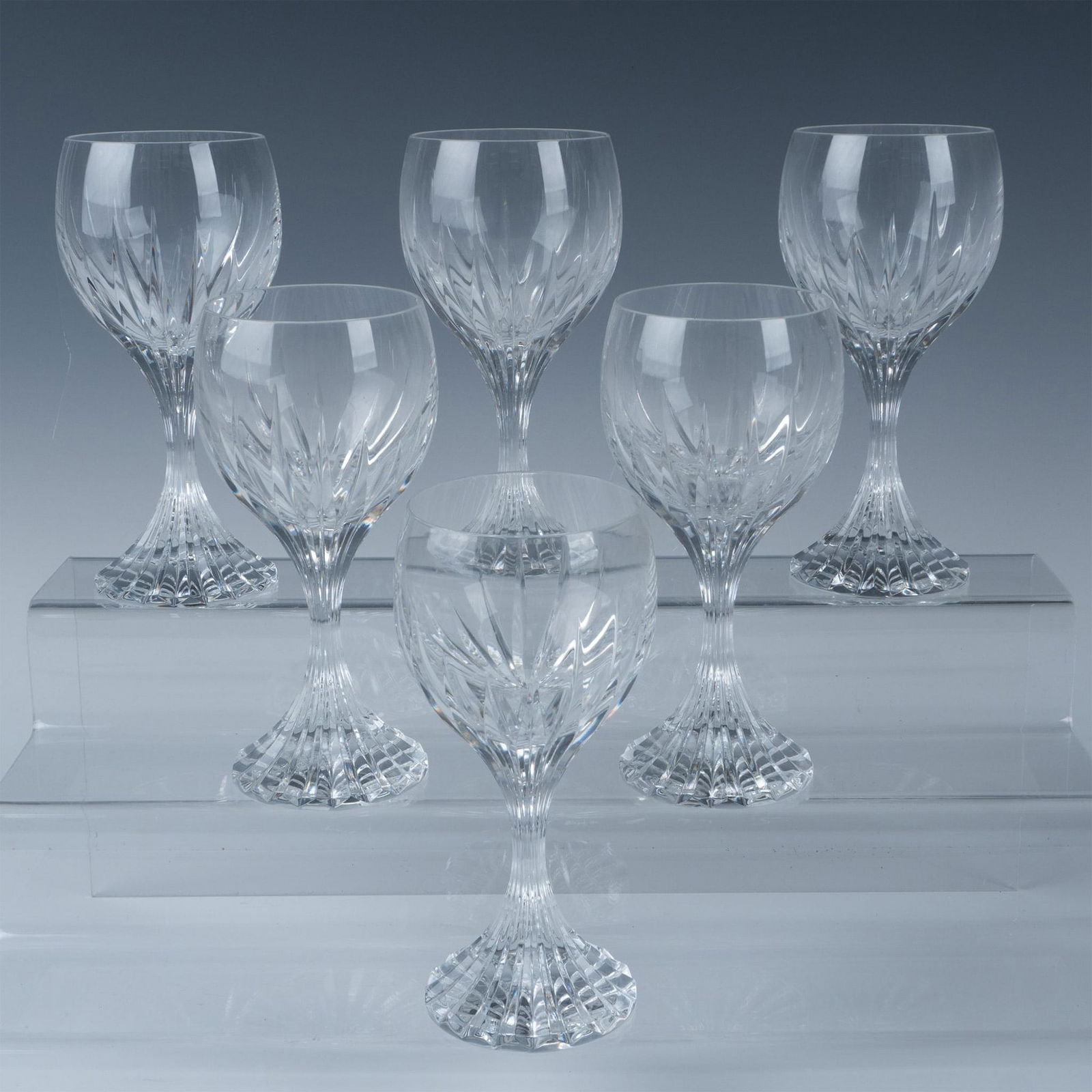 6pc Baccarat Crystal Water Goblets, Massena (1 of 7)