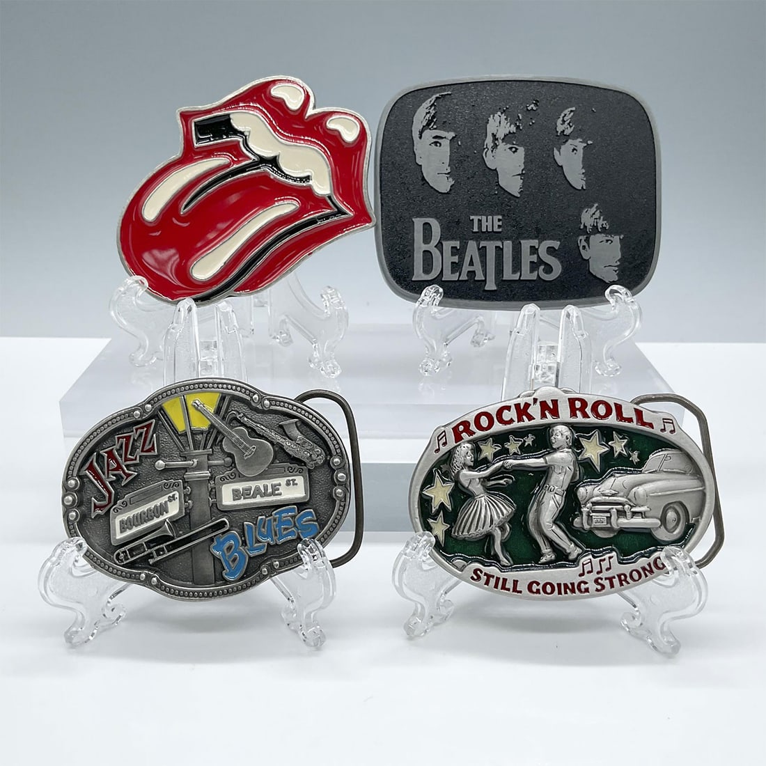 4pc Vintage Music Belt Buckels featuring Rolling Stones and Beatles (1 of 2)