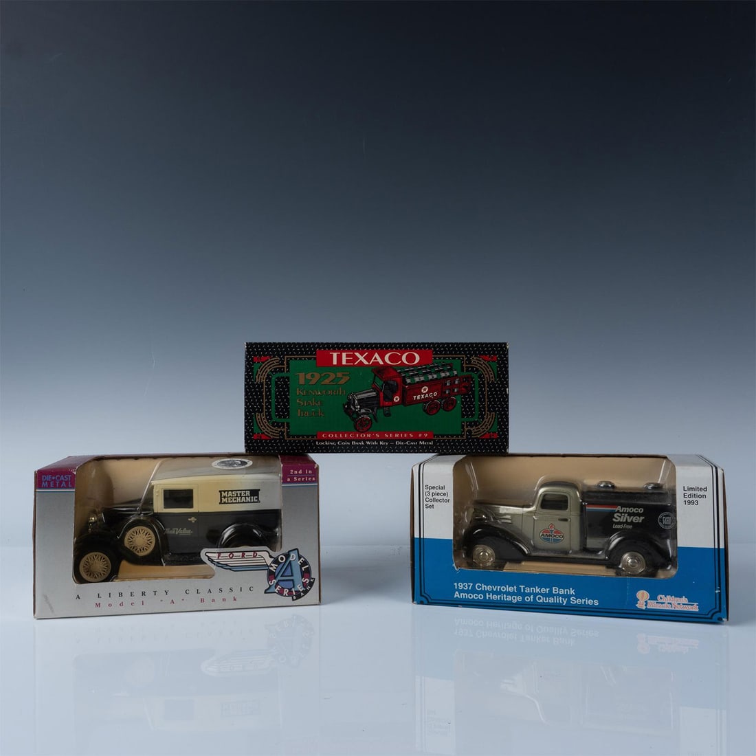3pc Model Car Coin Banks from Amoco, Texaco & True Value (1 of 3)