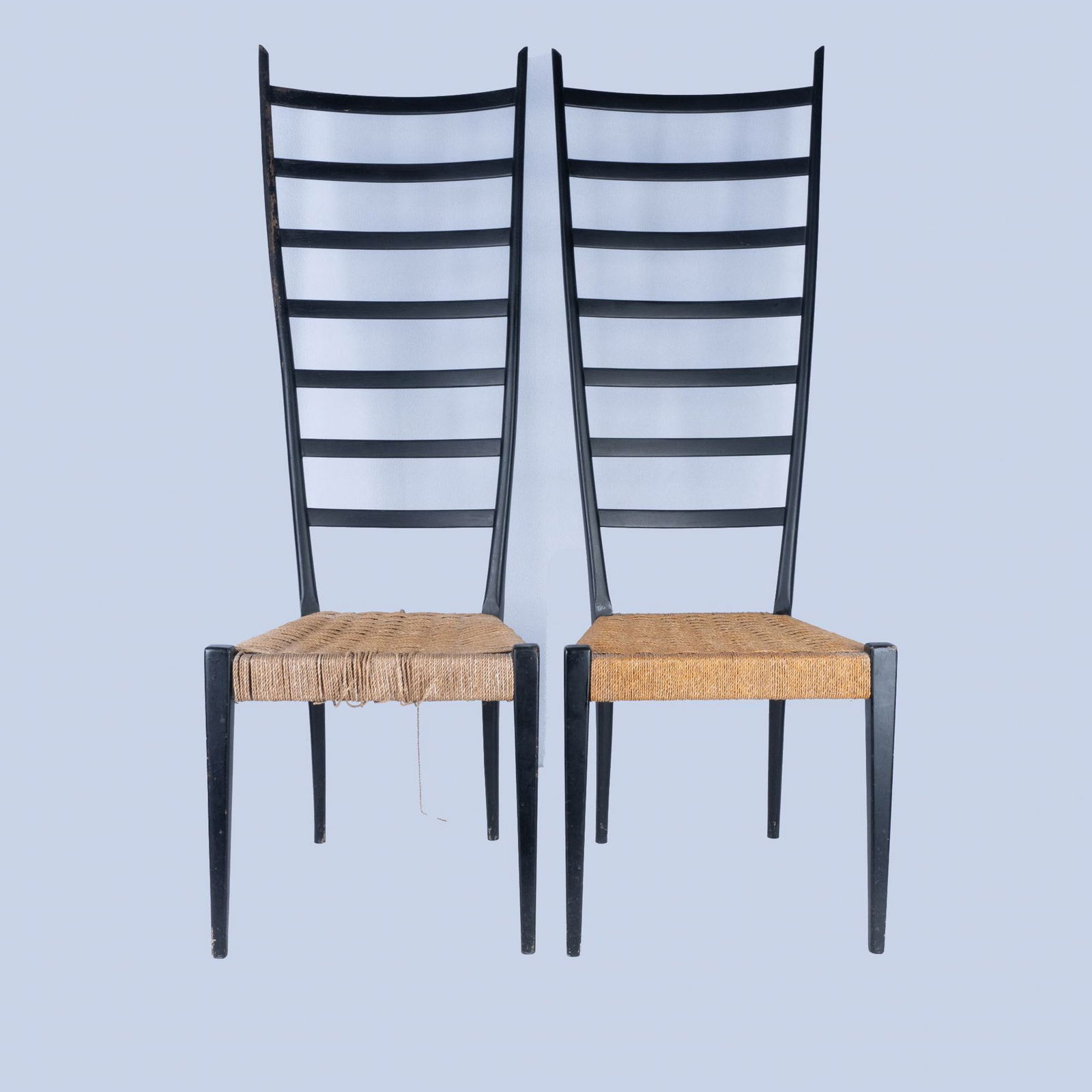 Pair of Modern Otto Gerdau and Gio Ponti Ladderback Chairs (1 of 7)