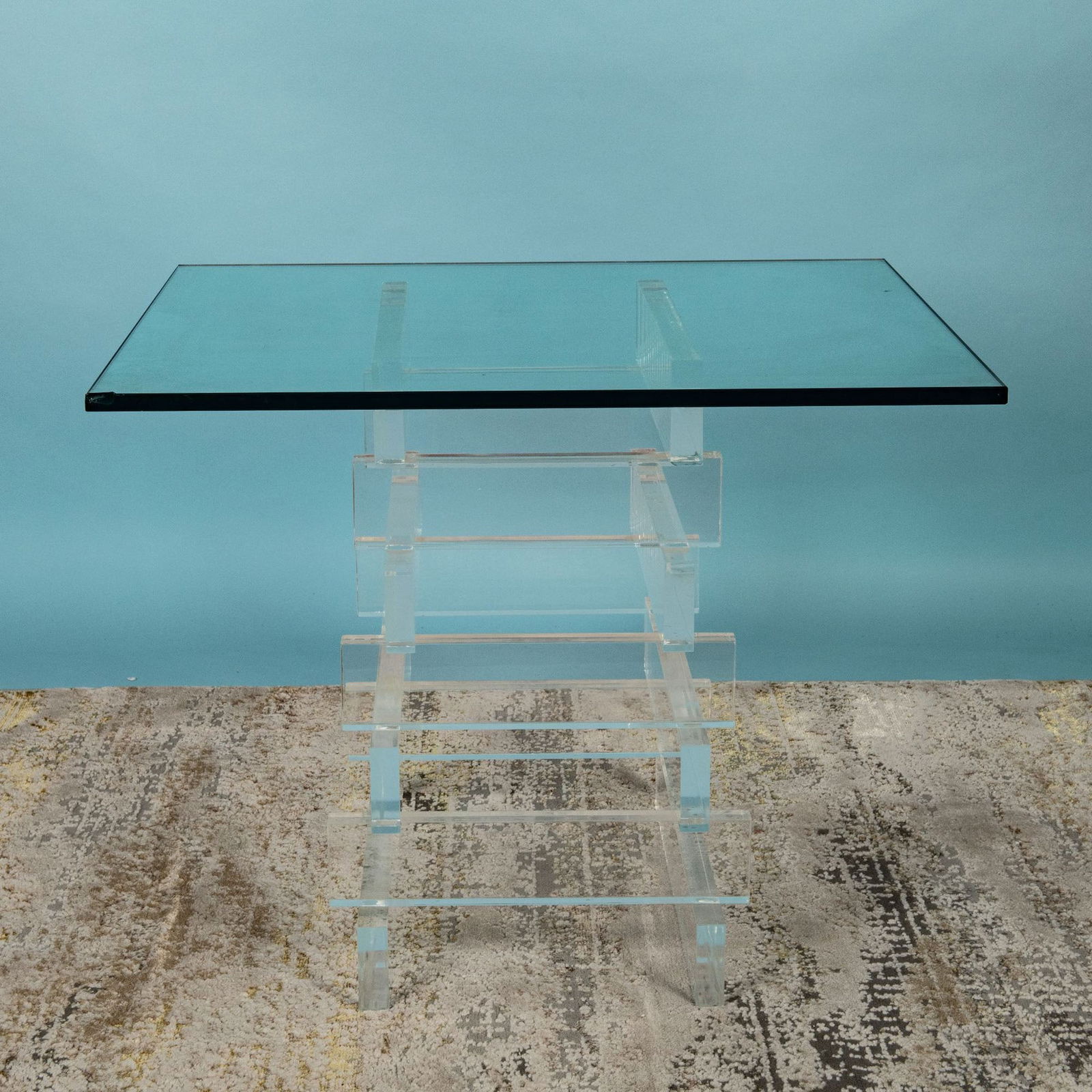 Mid-Century Modern Hollywood Regency Stacked Lucite Table (1 of 8)