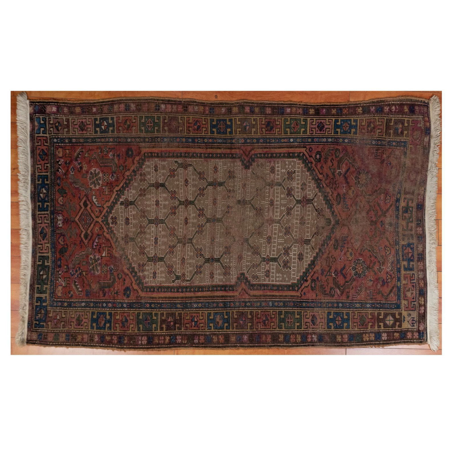 Antique Persian Floral Fringed Rug (1 of 7)