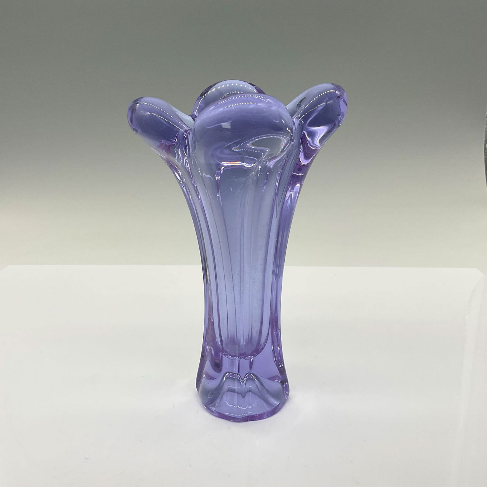 Art Glass Vase, Small Violet Colored (1 of 3)