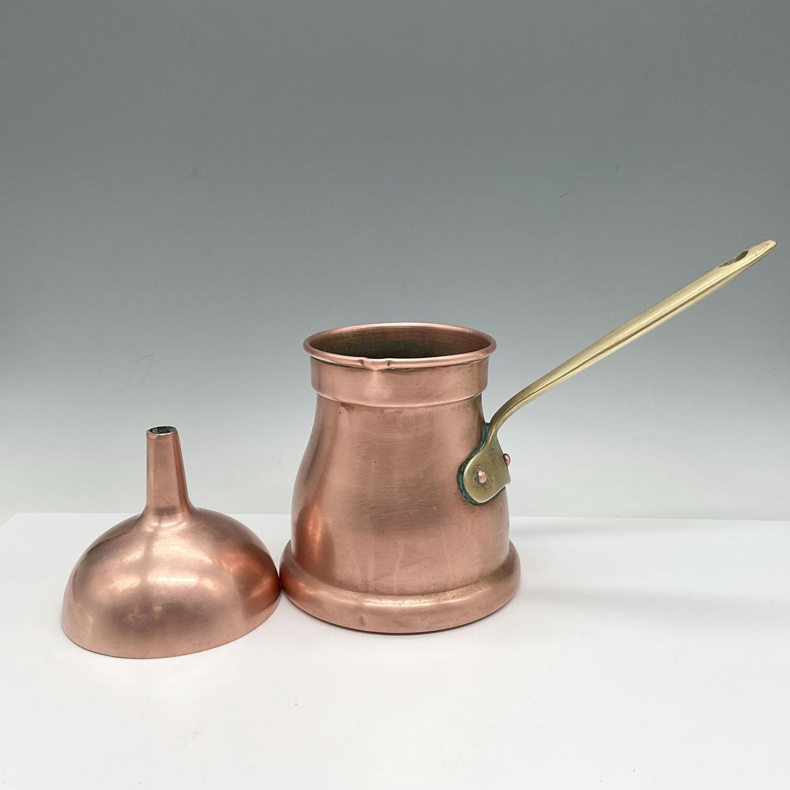2pc Copper Melter Saucepan with Brass Handle and Funnel (1 of 3)