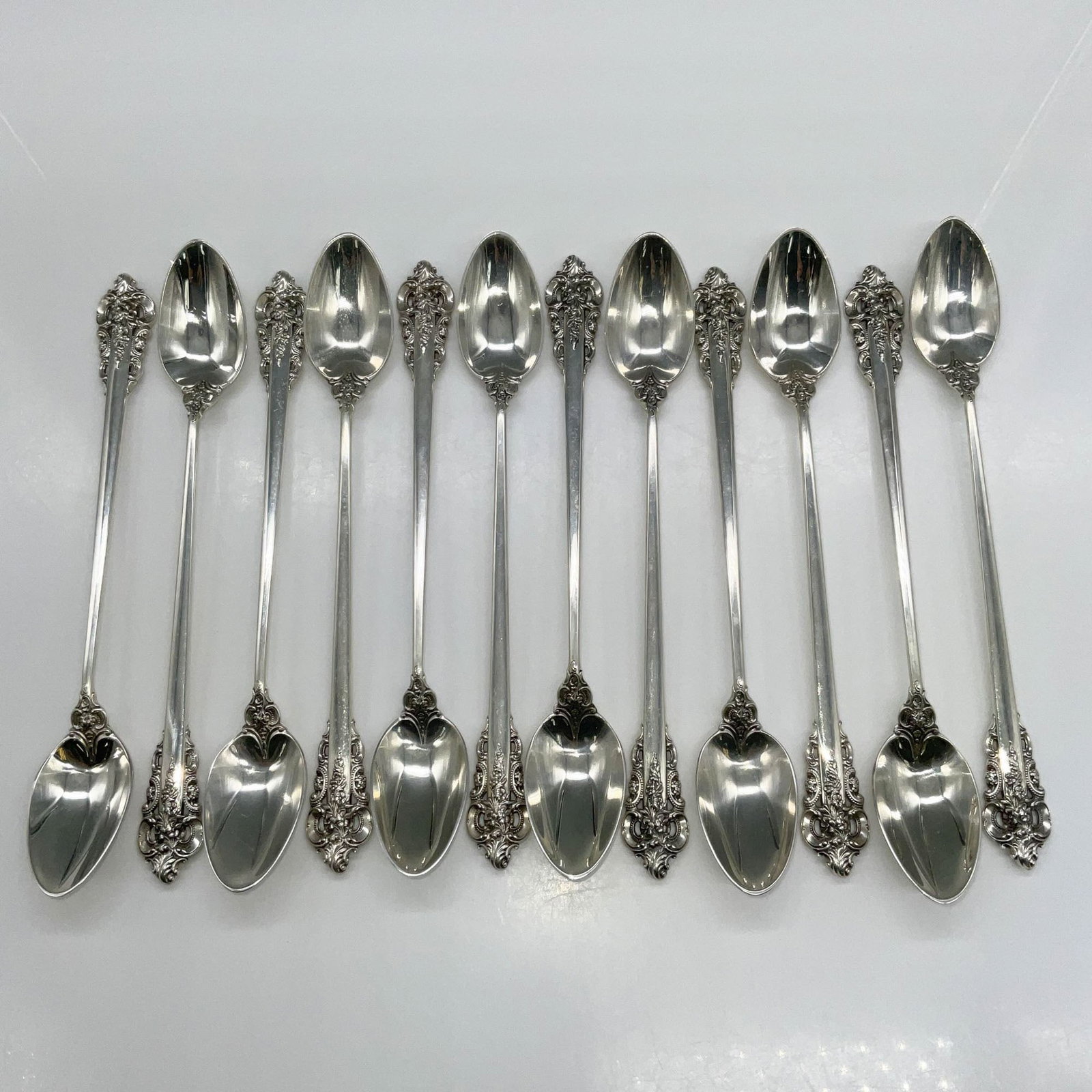 Wallace Meadow Rose Sterling Silver Iced Tea Spoon – 7 1/4″ Heirloom Piece