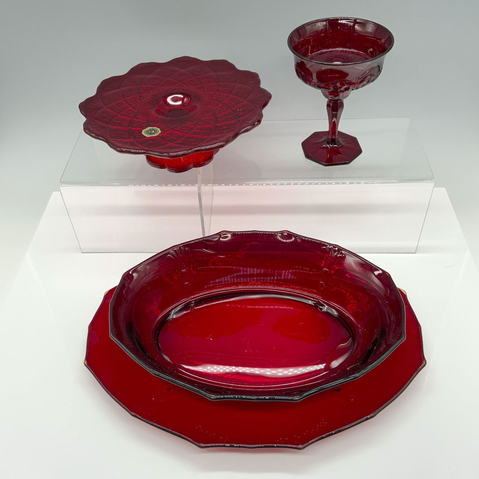 4pc Westmoreland and Ruby Red Tableware (1 of 4)