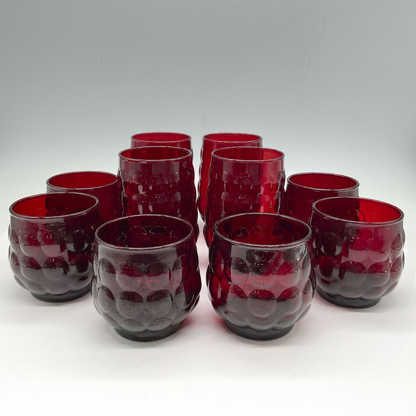 10pc Anchor Hocking Red Bubble Drinkware (1 of 3)