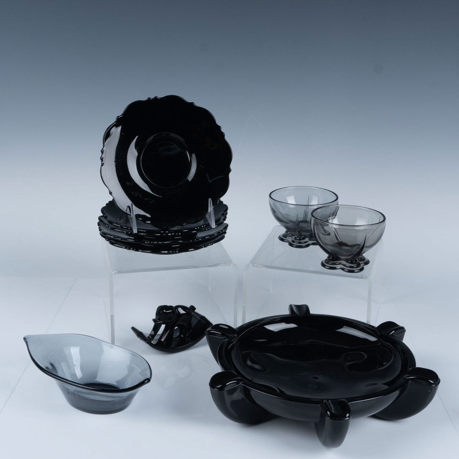 10pc Heisey, New Martinsville, and Assorted Tableware (1 of 9)