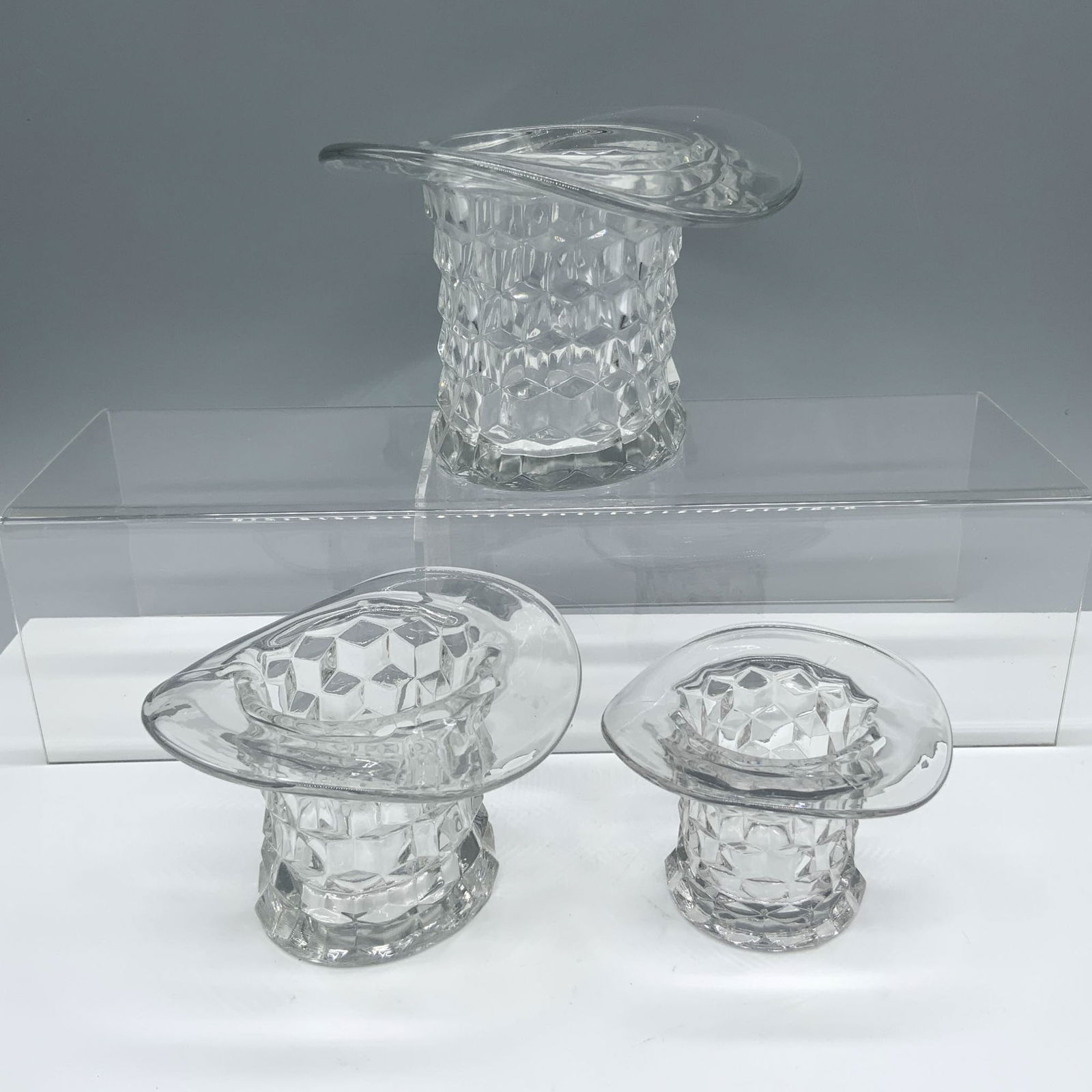 3pc Fostoria Glass Top Hat Toothpick Holders (1 of 3)