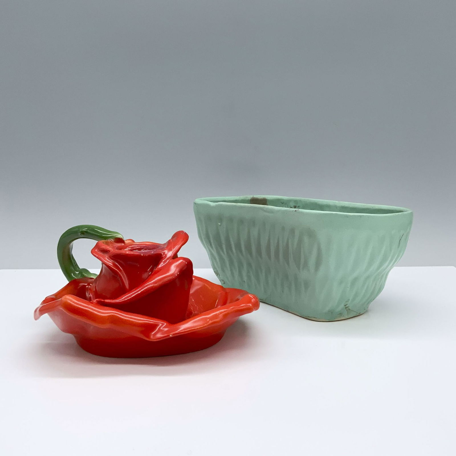 2pc Roseville and Royal Bayreuth Planter & Candle Holder (1 of 5)