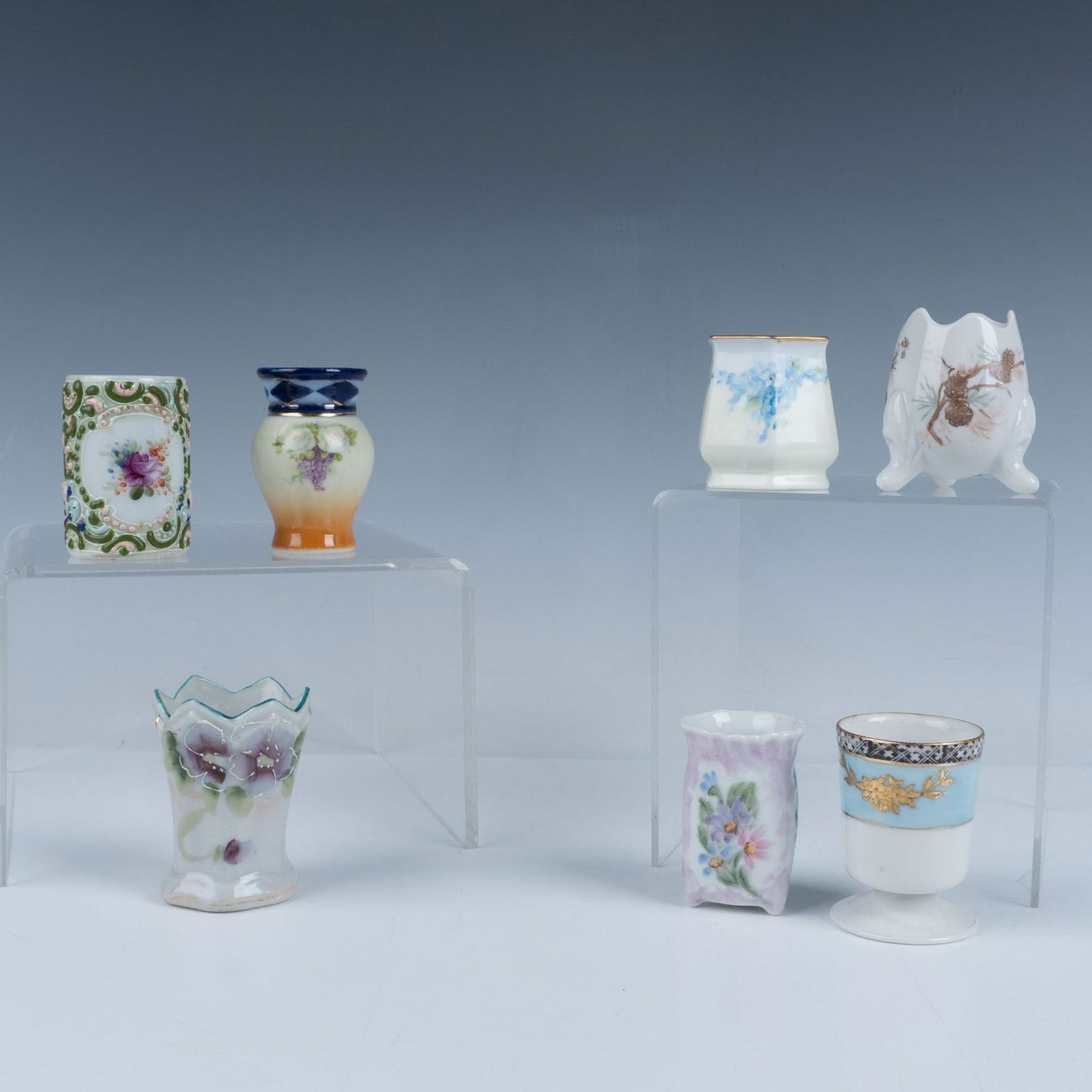 7pc Floral and Foliage Art Ceramic Toothpick Holders (1 of 10)