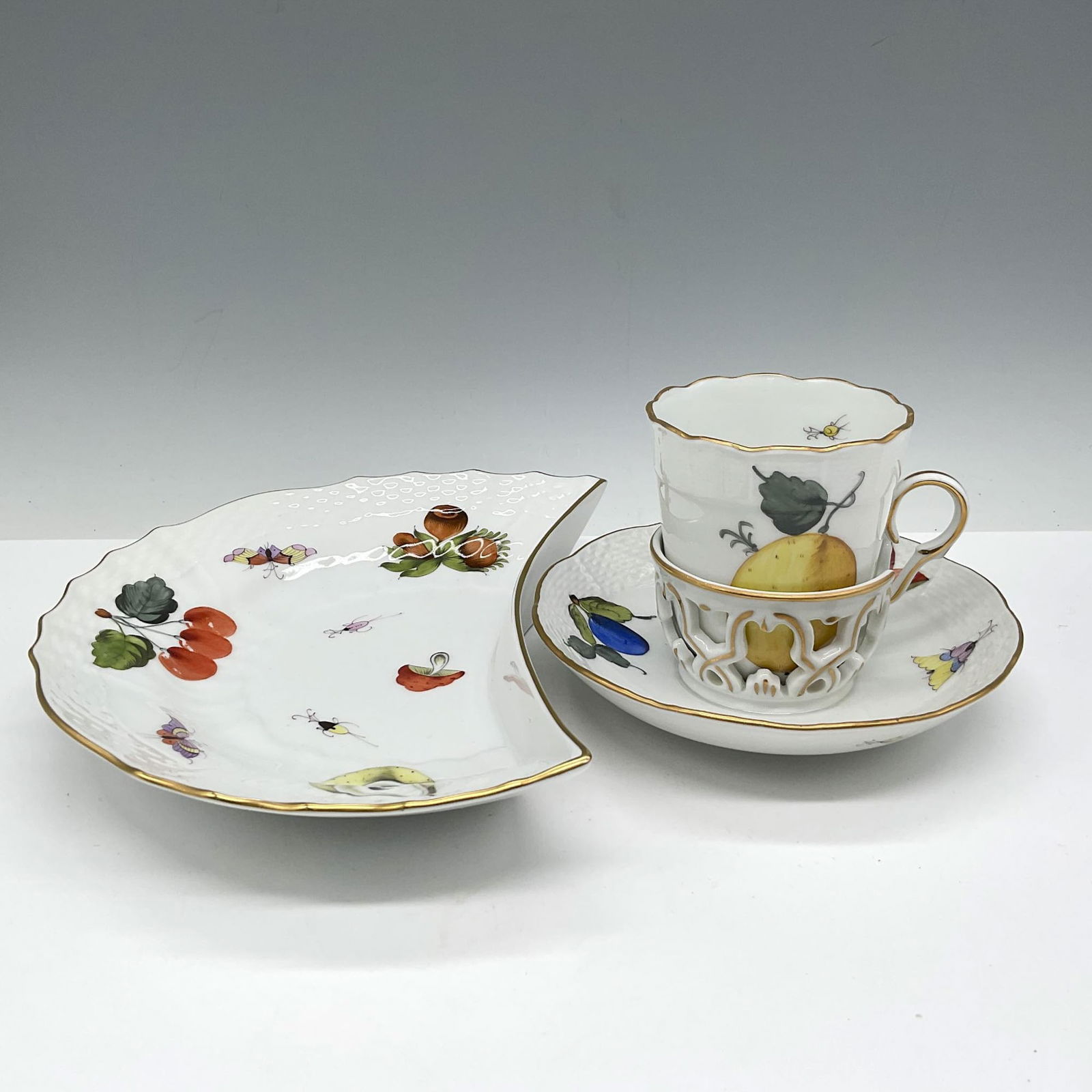 3pc Herend Salad Plate, Trembleuse Cup & Saucer (1 of 3)
