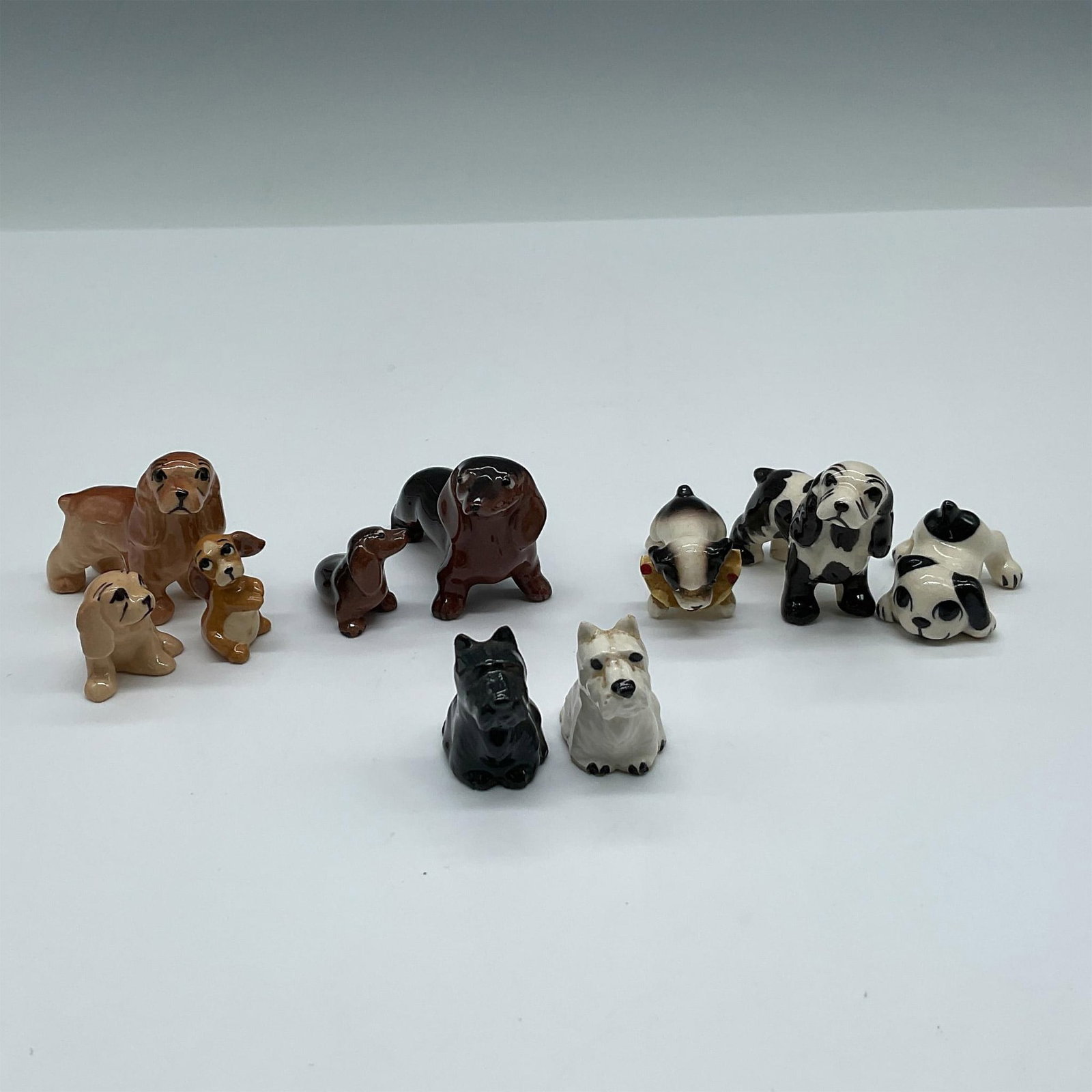 10pc Miniature Porcelain Dog Figurines (1 of 3)